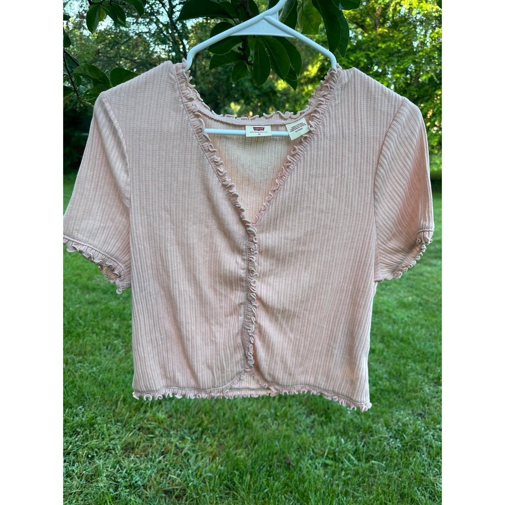 Levi's Women's Mona | Dainty‎ Ruffle Dusty Pink Baby Doll Top | XL